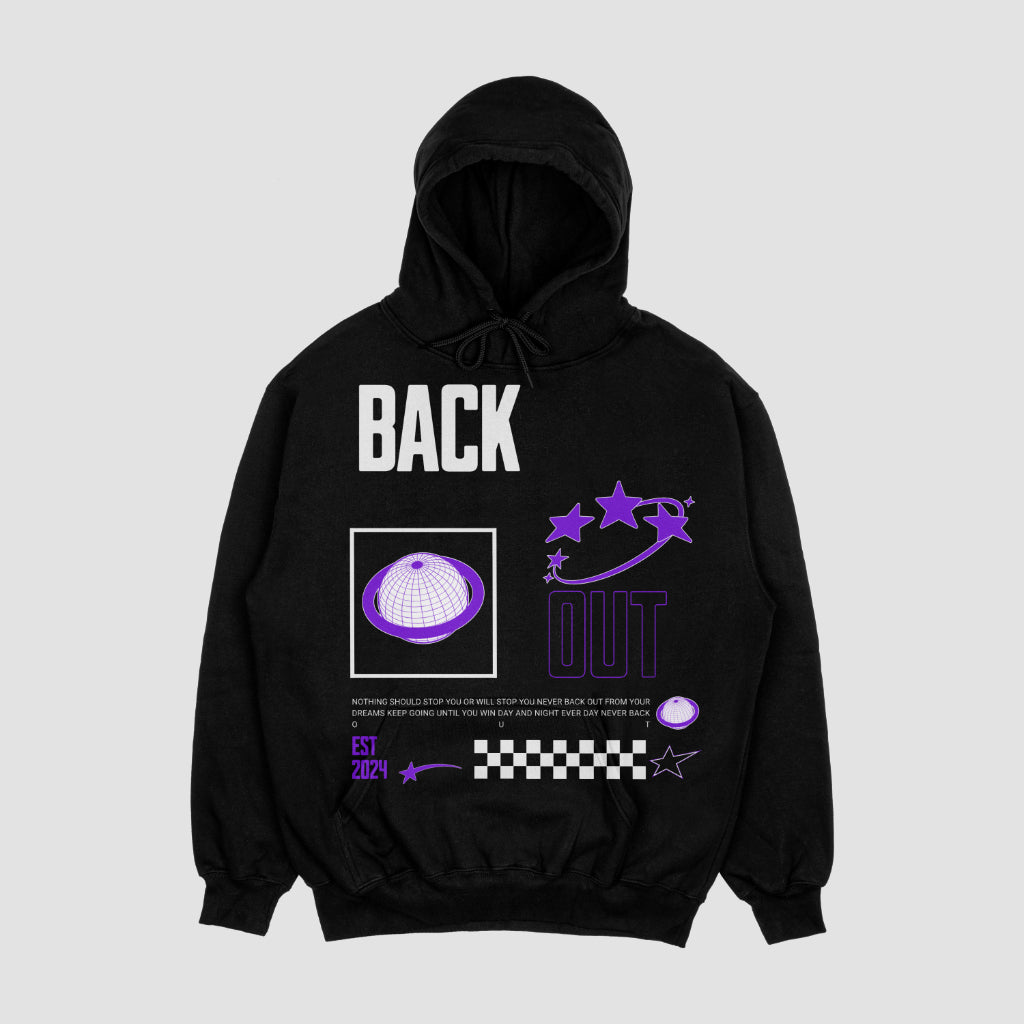 BACK0UT Black hoodie